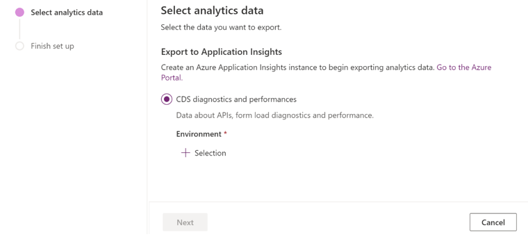 Configurar la exportación a Application Insights Power Platform