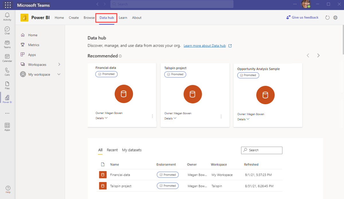 Creare Report Dai Dati In Microsoft Teams Power BI Microsoft Learn