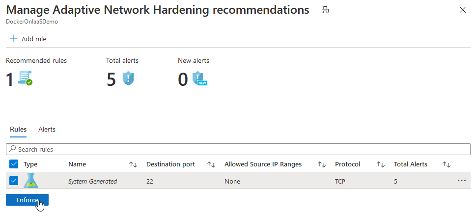 Managing adaptive network hardening rules.