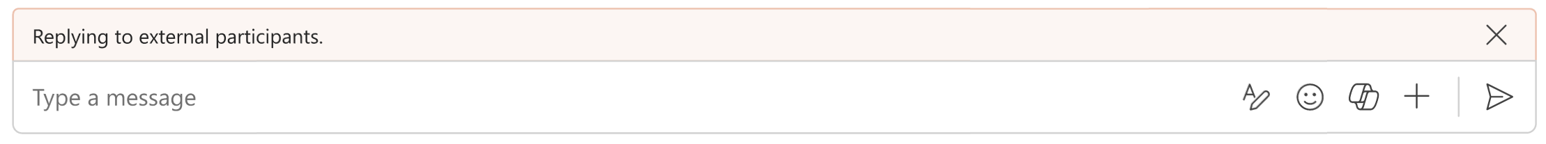 A screenshot which shows the alert banner in red above the compose box.