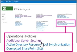 Additional Server Settings.