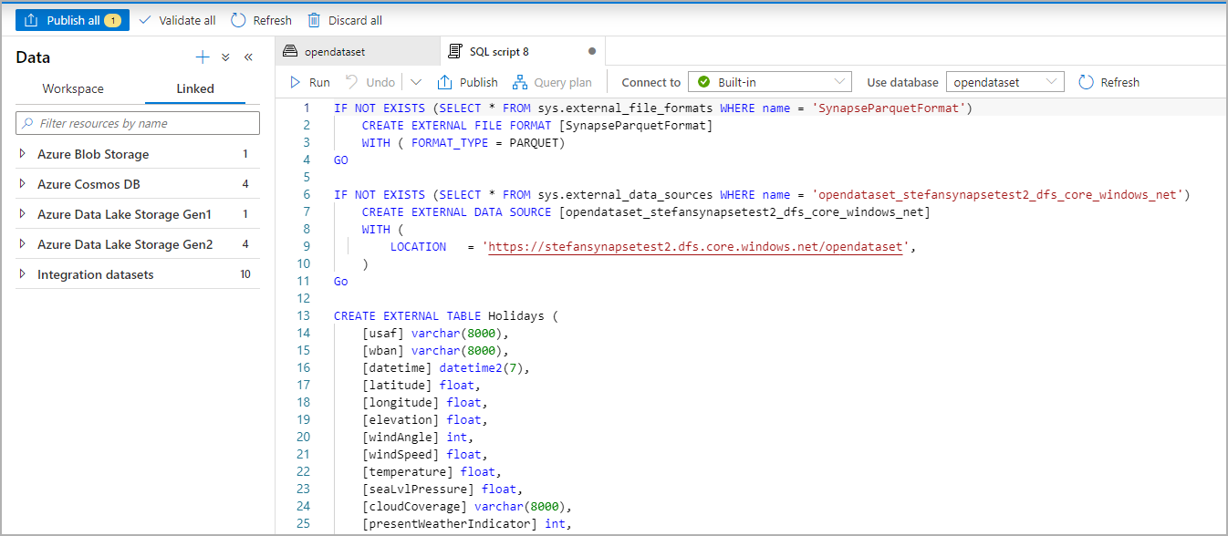 Укажите результат выполнения скрипта. Create Table SQL.