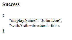 لقطة شاشة للمستعرض مع ملف تعريف مزيف تم إرجاعه من الخادم.