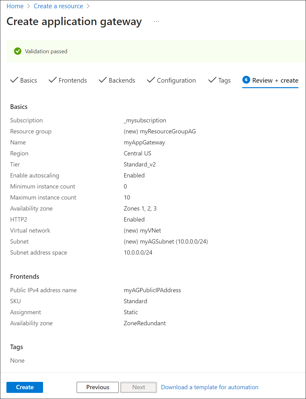 لقطة شاشة لبوابة التطبيق الجديدة: جاهزة للإنشاء.