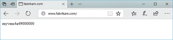 اختبار موقع fabrikam في بوابة التطبيق