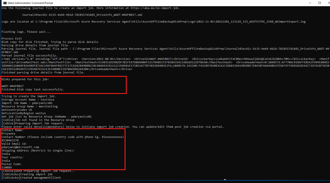 لقطة شاشة توضح كيفية إنشاء مهام الاستيراد/التصدير.