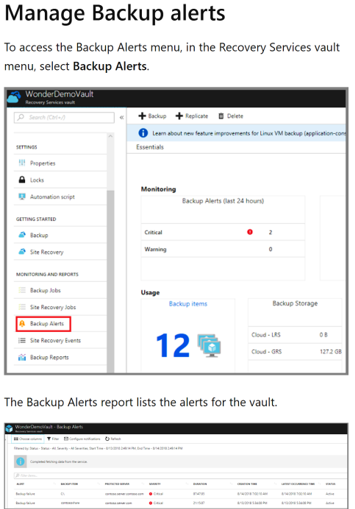 تقرير تنبيهات النسخ الاحتياطي