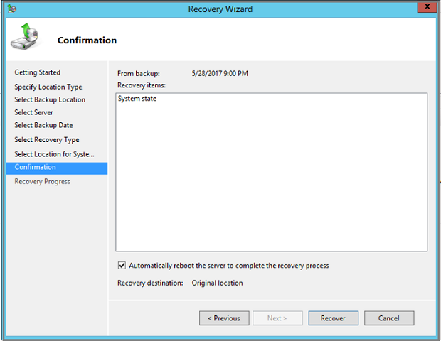 قم بتشغيل ملفات استعادة حالة النظام