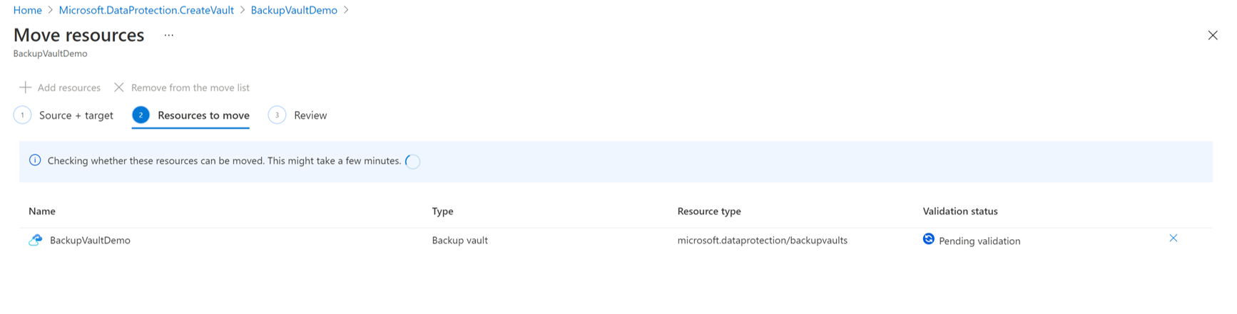  لقطة شاشة تعرض حالة التحقق من النسخ الاحتياطي للخزنة. 