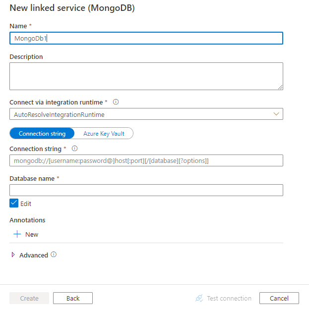 تكوين خدمة مرتبطة بـ MongoDB.