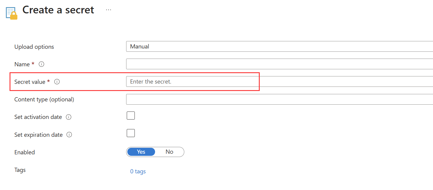 لقطة شاشة للقيمة السرية.