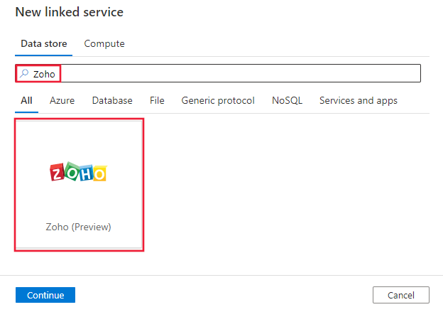 حدد موصل Zoho.