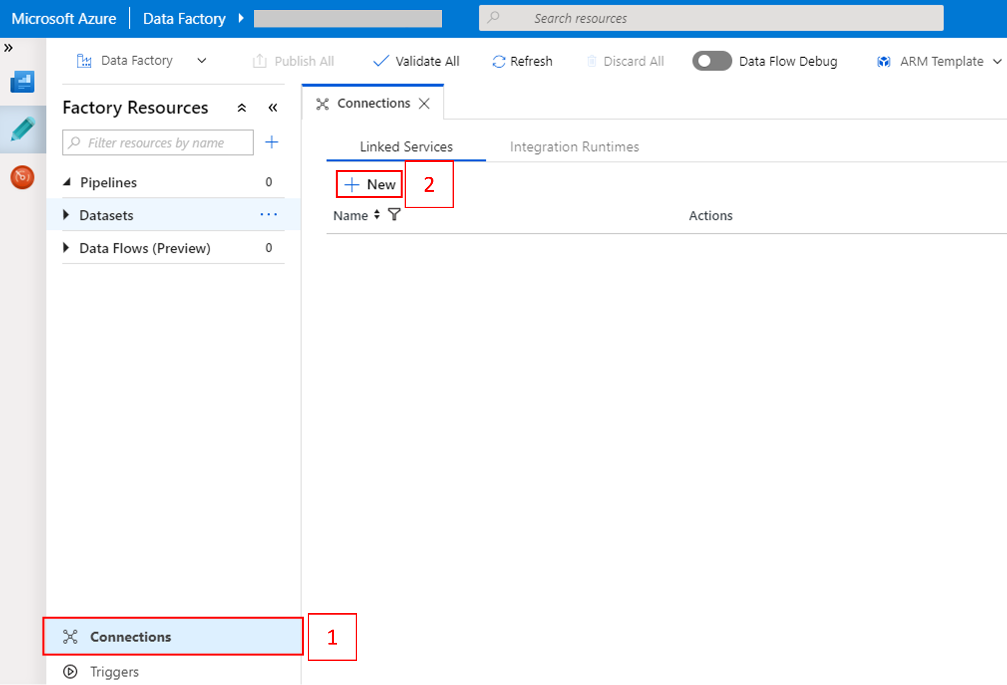 أزرار لإنشاء اتصال جديد