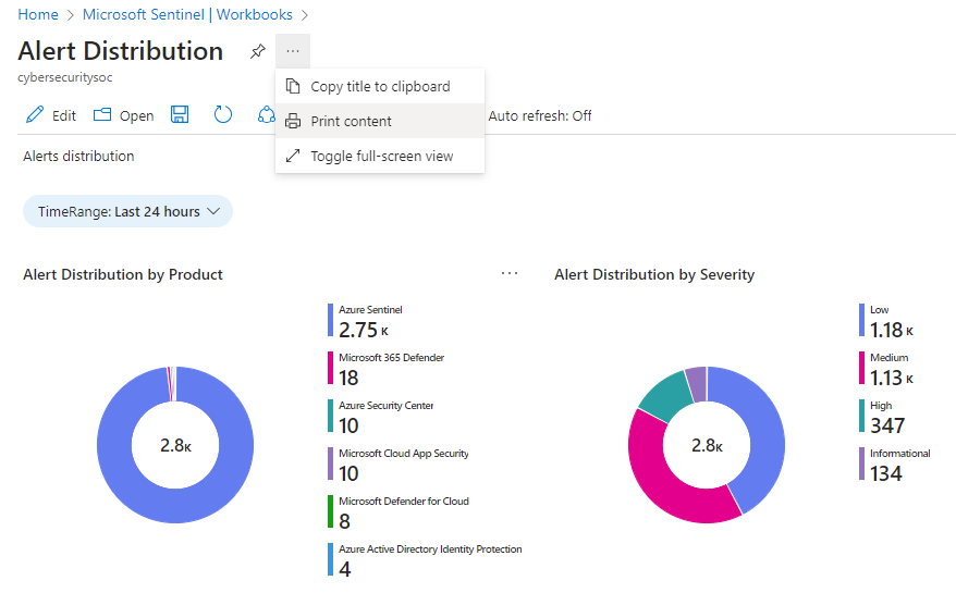 لقطة شاشة توضح كيفية طباعة المصنف أو الحفظ بتنسيق PDF.