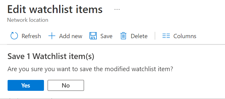 لقطة شاشة لمطالبتك بتأكيد التغييرات.
