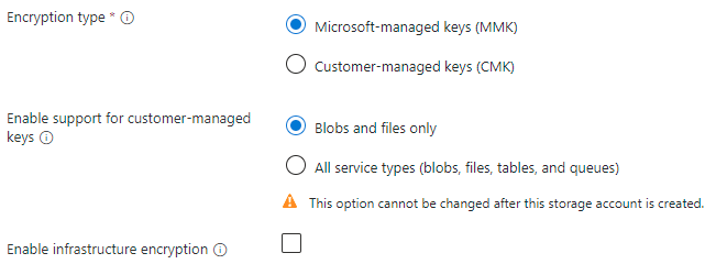 لقطة شاشة لعلامة تبويب التشفير.