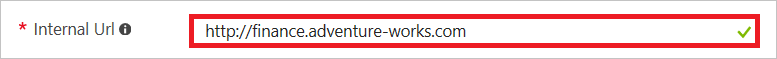 Example: Set finance instead of a wildcard in internal URL.