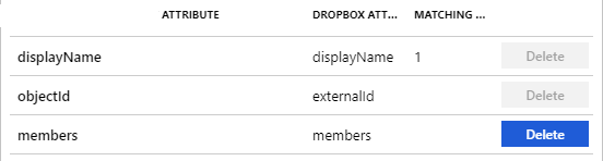 Screenshot of Dropbox Group Attributes.