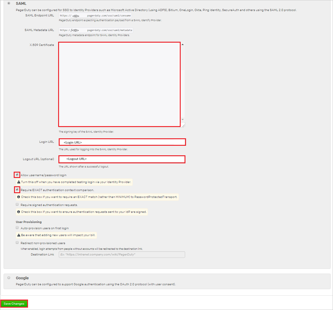 Enable single sign-on Enable single sign-on