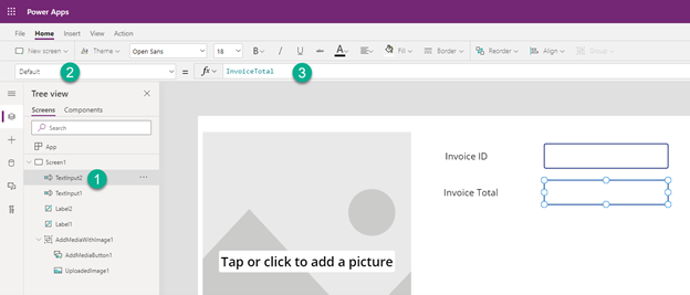 إضافة تسميات وإدخالات نصية.