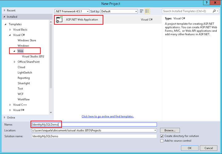 Image of the add new project dialog window