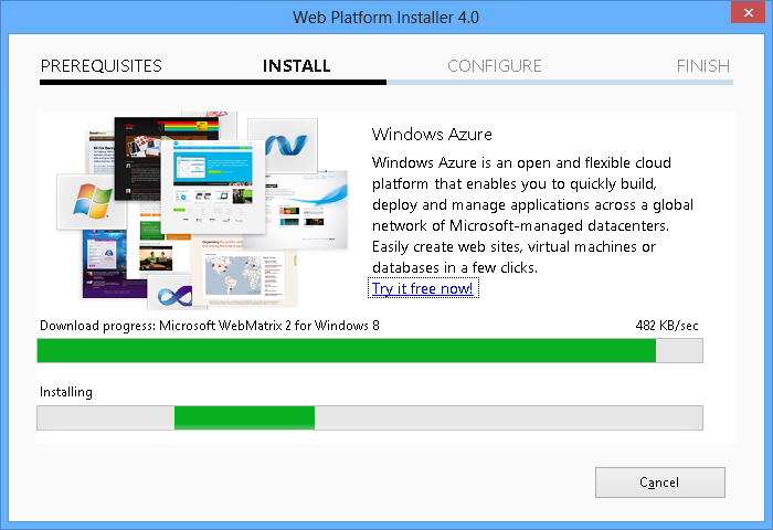 Installation progress Installation progress