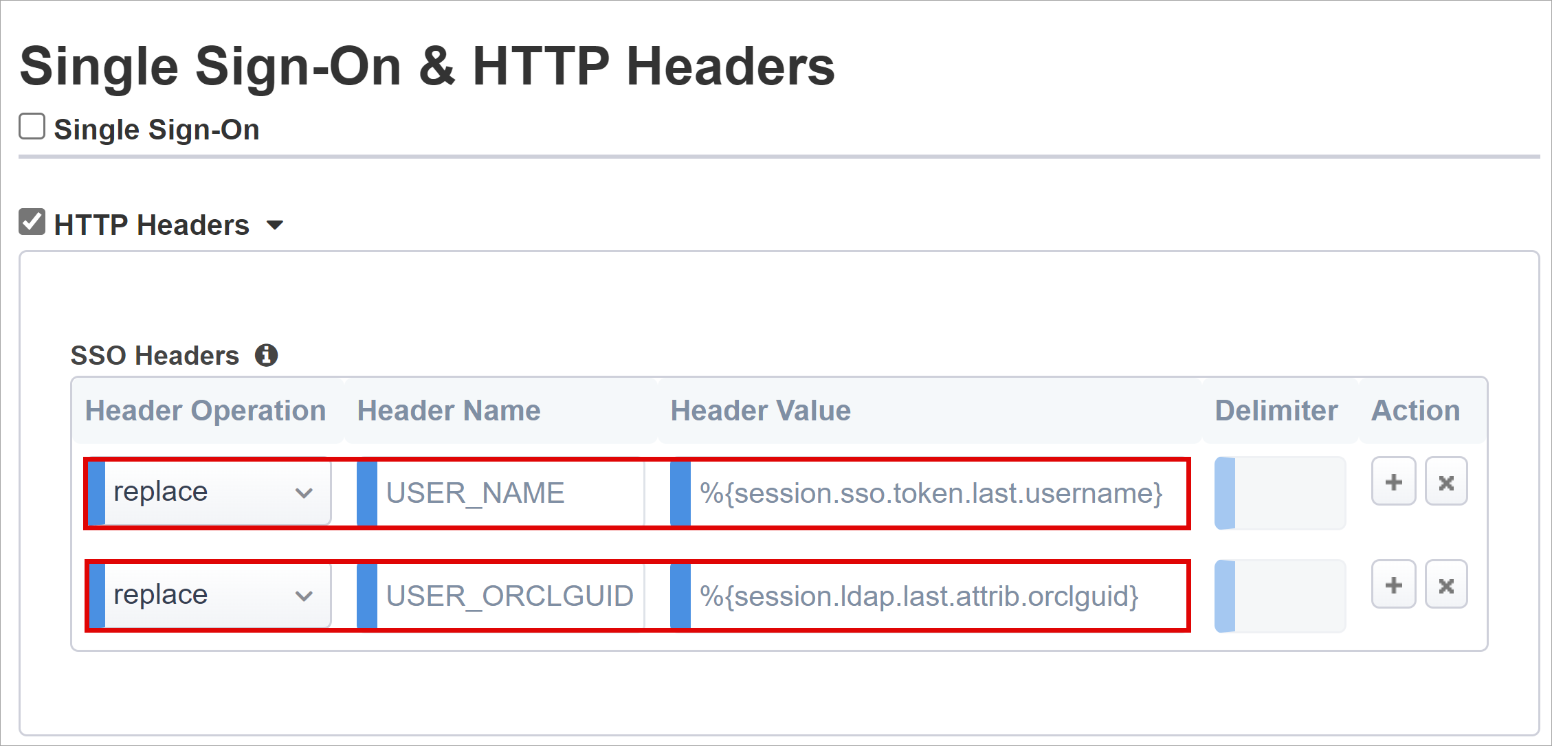  Screenshot for SSO and HTTP headers