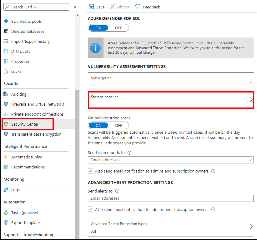 set up vulnerability assessment