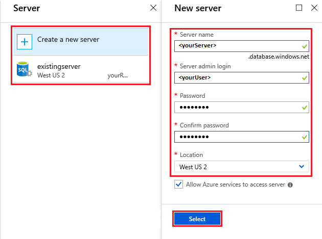 create database-server