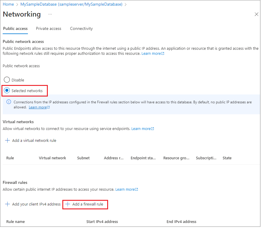 server-level IP firewall rule