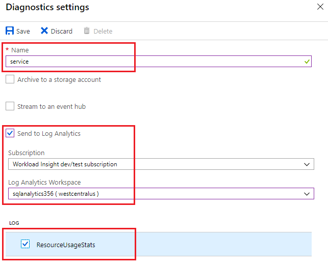 Configure diagnostics for managed instance