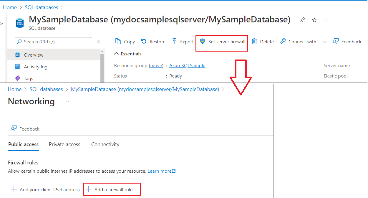 server firewall rule