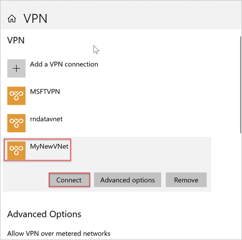 VPN connection