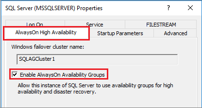 Enable AlwaysOn availability groups