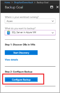 تحديد «Configure Backup»