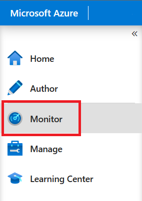 لقطة شاشة لزر Monitor في مدخل Microsoft Azure.