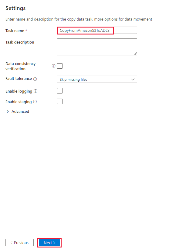 صفحة Settings