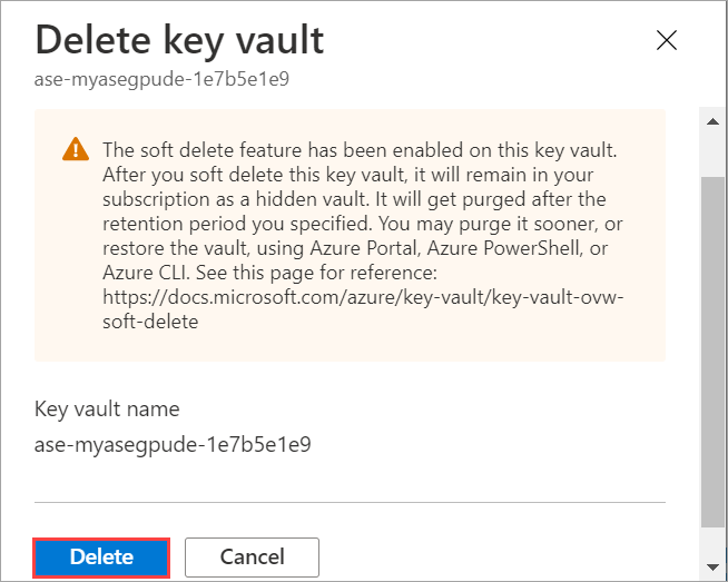 تأكيد حذف مورد Azure Stack Edge وخزنة المفاتيح المقترنة