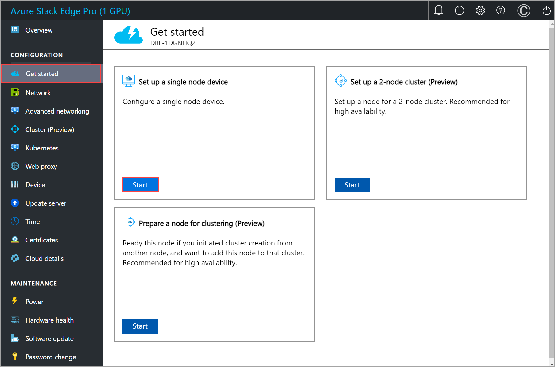 برنامج تعليمي لتكوين إعدادات الشبكة لجهاز Azure Stack Edge Pro باستخدام  وحدة معالجة الرسومات في مدخل Microsoft Azure | Microsoft Learn