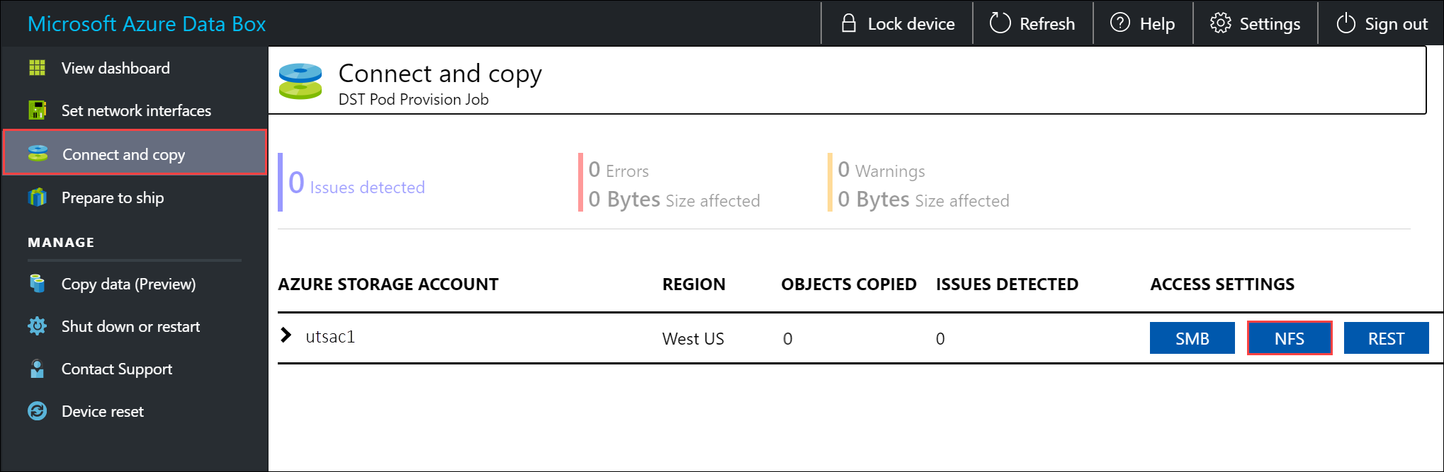 تكوين وصول عميل NFS