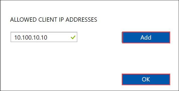تكوين عنوان IP لعميل NFS