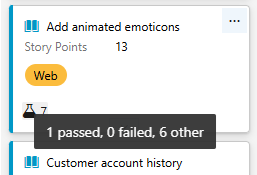 Screenshot showing test summary upon hover.