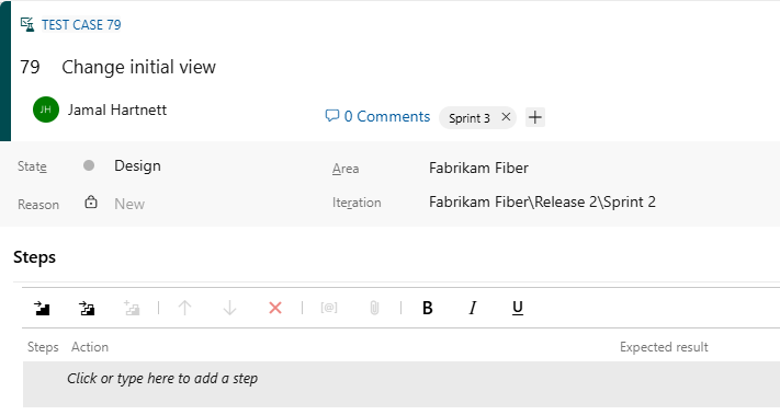 Screenshot showing a test case page.