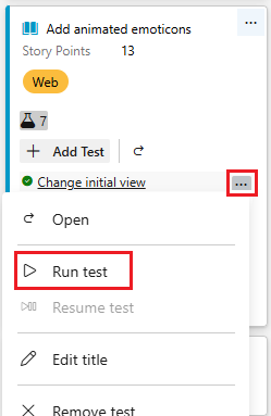 Screenshot showing running a test.