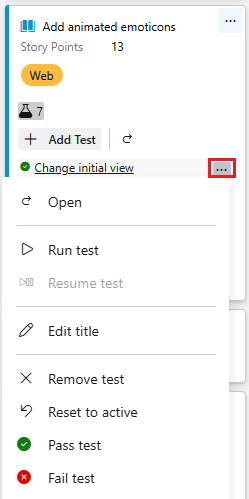 Screenshot showing test case context menu options.
