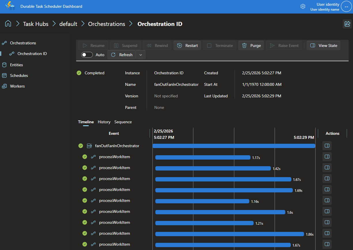 لقطة شاشة تظهر تفاصيل حالة التوزيع الموسيقي لعينة جافاسكريبت.
