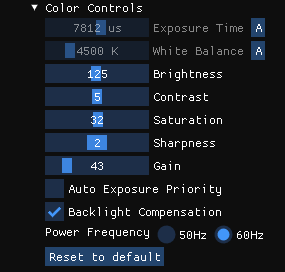 عناصر التحكم في كاميرا RGB