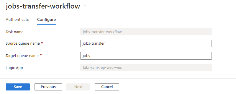 تظهر لقطة الشاشة تبويب التكوين والخصائص المتاحة للتحرير.