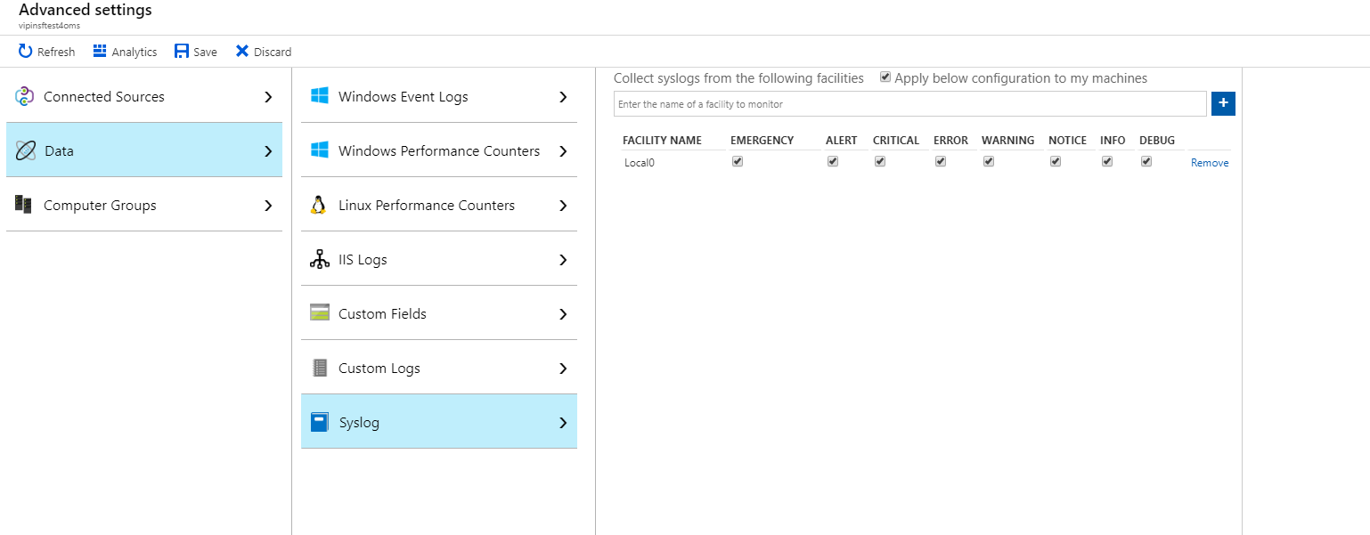 تكوين Syslog