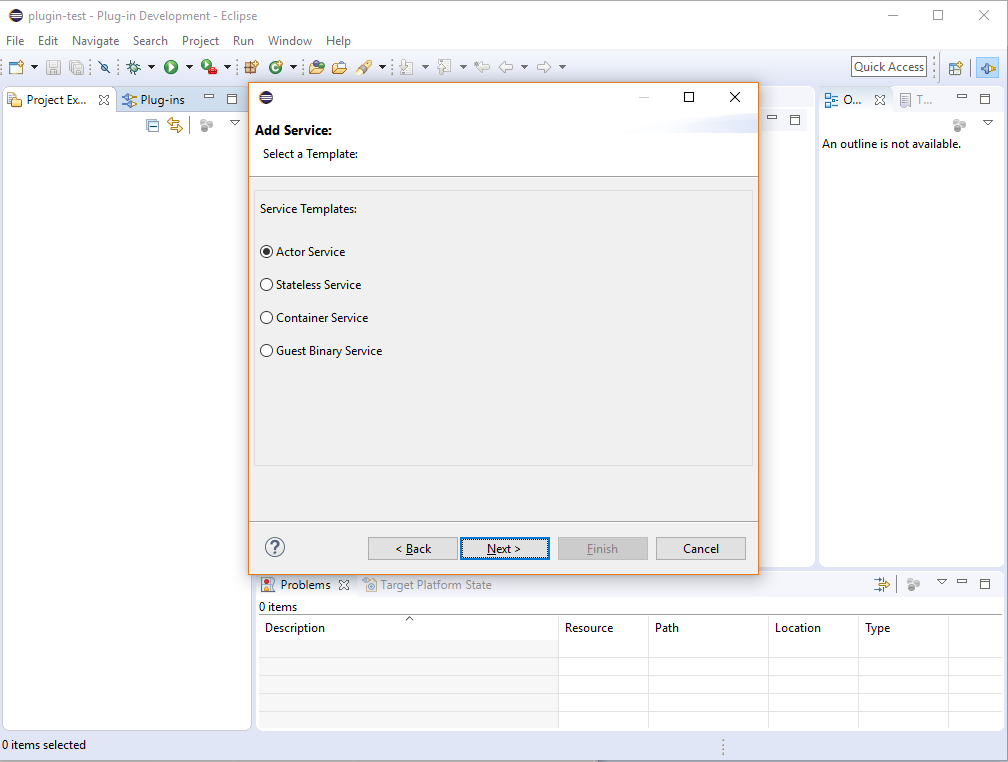 صفحة مشروع جديد ل Service Fabric 3